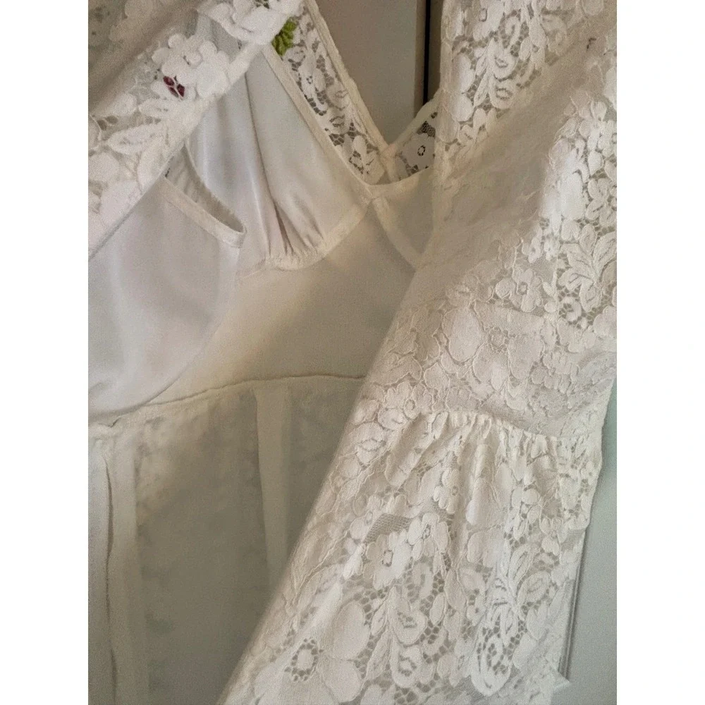 Tracy Reese x Anthropologie Embroidered Lace Dress Size 8 White Boho Romantic - Picture 11 of 11